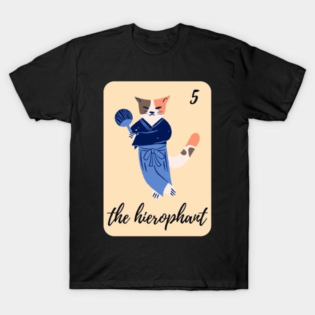 Cat Tarot T-Shirt by Gwraggedann